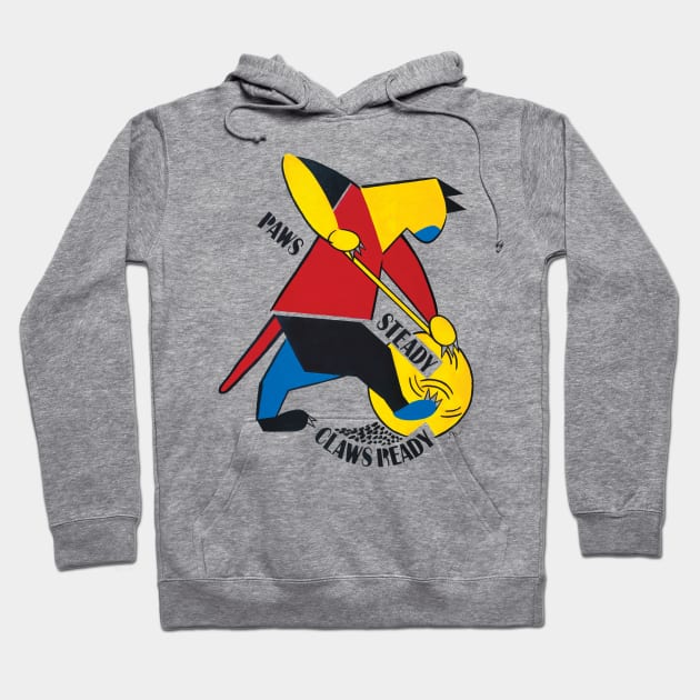 Soviet Cat Poster - Paws Steady Claws Ready Hoodie by nathannunart